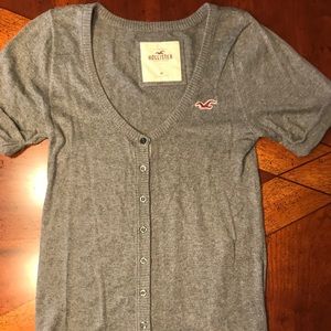 Hollister gray long sweater with short sleeves
